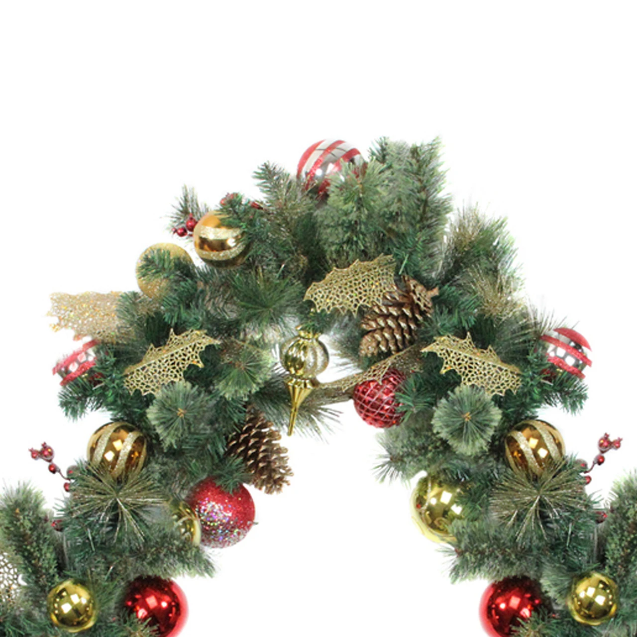 9' X 16" Artificial Pine With Cranberries, Ornaments, And Pine Cones Christmas Garland – Unlit 4 9' X 16" Artificial Pine With Cranberries, Ornaments, And Pine Cones Christmas Garland – Unlit - Image 2