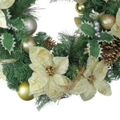 White And Green Pine Cone Artificial Christmas Wreath - 24-Inch, Unlit -Beauty Wreaths Shop northlights84829b 77701.1636733419