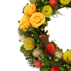 Orange And Yellow Flowers With Moss And Twig Artificial Floral Spring Wreath, 12-Inch 9 Orange And Yellow Flowers With Moss And Twig Artificial Floral Spring Wreath, 12-Inch -Beauty Wreaths Shop northlightsh75319b 58100.1667661996