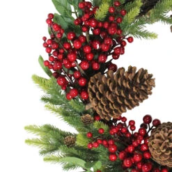 Pine Cone And Berry Artificial Christmas Wreath, 22-Inch, Unlit -Beauty Wreaths Shop northlightvm02189b 51169.1667531199