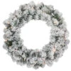 Pre-lit Heavily Flocked Madison Pine Artificial Christmas Wreath, 24-Inch, Clear Lights -Beauty Wreaths Shop northligth sm92919 1 49740.1684450198