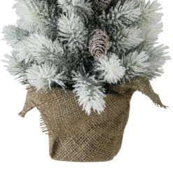 19" Potted Slim Flocked Mini Pine Artificial Christmas Tree In Burlap Base - Unlit -Beauty Wreaths Shop ouxzxwhwufyy2wxtkhdkq9ttkriwdv9n 46164.1667657552
