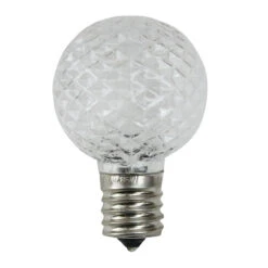 Pack Of 25 Faceted LED G40 Clear Christmas Replacement Bulbs