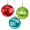 Set Of 3 Lighted Multi-Color Mercury Glass Finish Ribbed Ball Christmas Ornaments - Clear Lights -Beauty Wreaths Shop penn2030 379 066 1 40593.1667662690