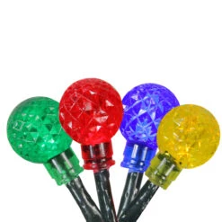 240 Multicolor LED G20 Globe Christmas Lights - 80 Ft Green Wire