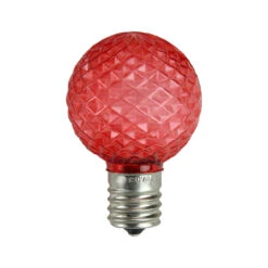 Pack Of 25 Faceted LED G40 Red Christmas Replacement Bulbs