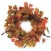 Green And Yellow Maple Leaves Artificial Spring Wreath - 24-Inch, Unlit