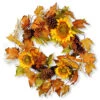 Autumn Sunflower Artificial Wreath - 24-Inch, Unlit -Beauty Wreaths Shop rahv w060707a 39230.1667646210