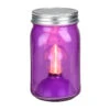 6.5" Battery Operated LED Edison Bulb Vintage-Style Purple Glass Mason Jar Lantern -Beauty Wreaths Shop roman 160021 42858.1667586103