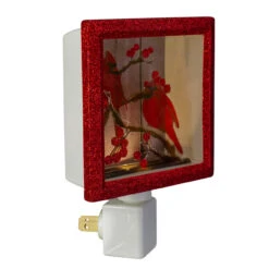 6" Red And Brown Glitter Cardinal Christmas Night Light -Beauty Wreaths Shop roman 160112 3 95299.1667577942