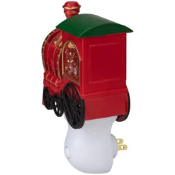 6.5" Red, Green And Gold Glitter Bubble Lamp Christmas Train Night Light -Beauty Wreaths Shop roman 160166 3 83770.1667575777