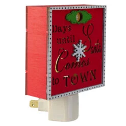 5" Red And Gold Santa Countdown Christmas Night Light -Beauty Wreaths Shop roman 160173 3 04281.1667575810