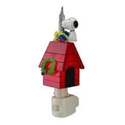 7.25" White Peanuts Snoopy And Woodstock Doghouse Christmas Bubble Night Light -Beauty Wreaths Shop roman 166734 1 75044.1667662804