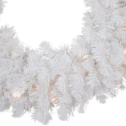 Pre-Lit Snow White Artificial Christmas Wreath, 24-Inch, Clear Lights -Beauty Wreaths Shop sienna 34436511 2 70889.1682447041