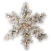 32” Pre-Lit Snowy Bristle Pine Snowflake With Battery Operated Warm White LED Lights -Beauty Wreaths Shop snp1 300 32sb 1 00753.1667580415