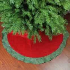 46.5" Red And Green Glittered Chevron Border Christmas Tree Skirt -Beauty Wreaths Shop stnickschoice 2484811 1lo green 2 10753.1667528340