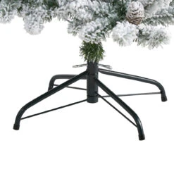 5’ Pre-Lit Flocked Livingston Fir Artificial Christmas Tree, Warm Clear LED Lights -Beauty Wreaths Shop t1610 4 20443.1667528893