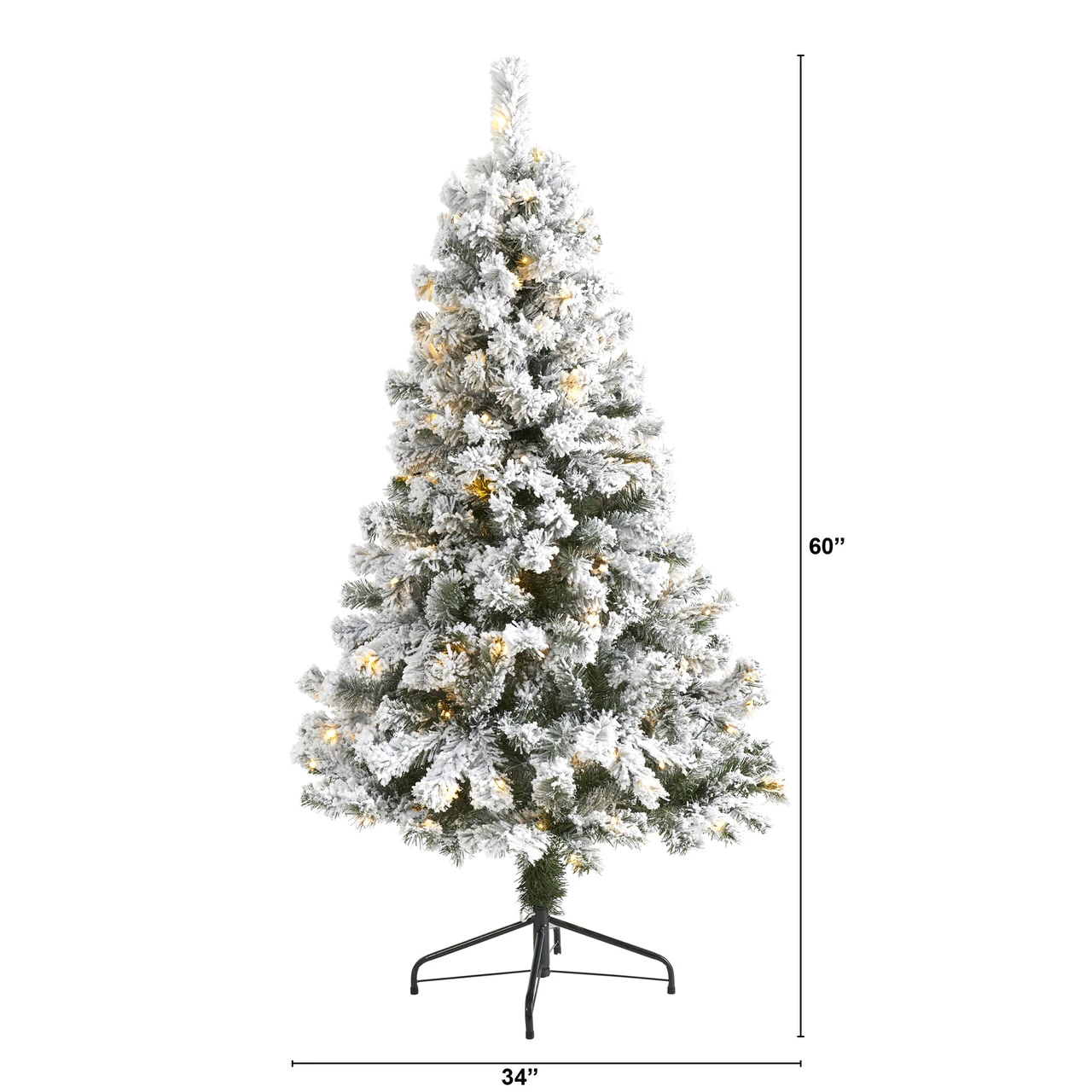 5' Pre-Lit Flocked Fir Artificial Christmas Tree, Warm Clear LED Lights 4 5' Pre-Lit Flocked Fir Artificial Christmas Tree, Warm Clear LED Lights - Image 2