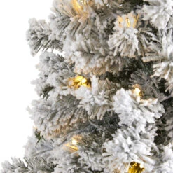 5' Pre-Lit Flocked Fir Artificial Christmas Tree, Warm Clear LED Lights 11 5' Pre-Lit Flocked Fir Artificial Christmas Tree, Warm Clear LED Lights -Beauty Wreaths Shop t1739 3 56007.1667535125