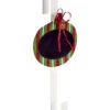 18" Red And Green White Striped Chalkboard With Bow Christmas Wreath Hanger