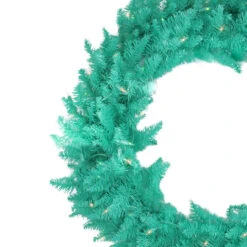 Pre-Lit Teal Green Ashley Spruce Artificial Christmas Wreath, 36-Inch, Clear And Green Lights -Beauty Wreaths Shop vickerman20k880937 21424.1683283377
