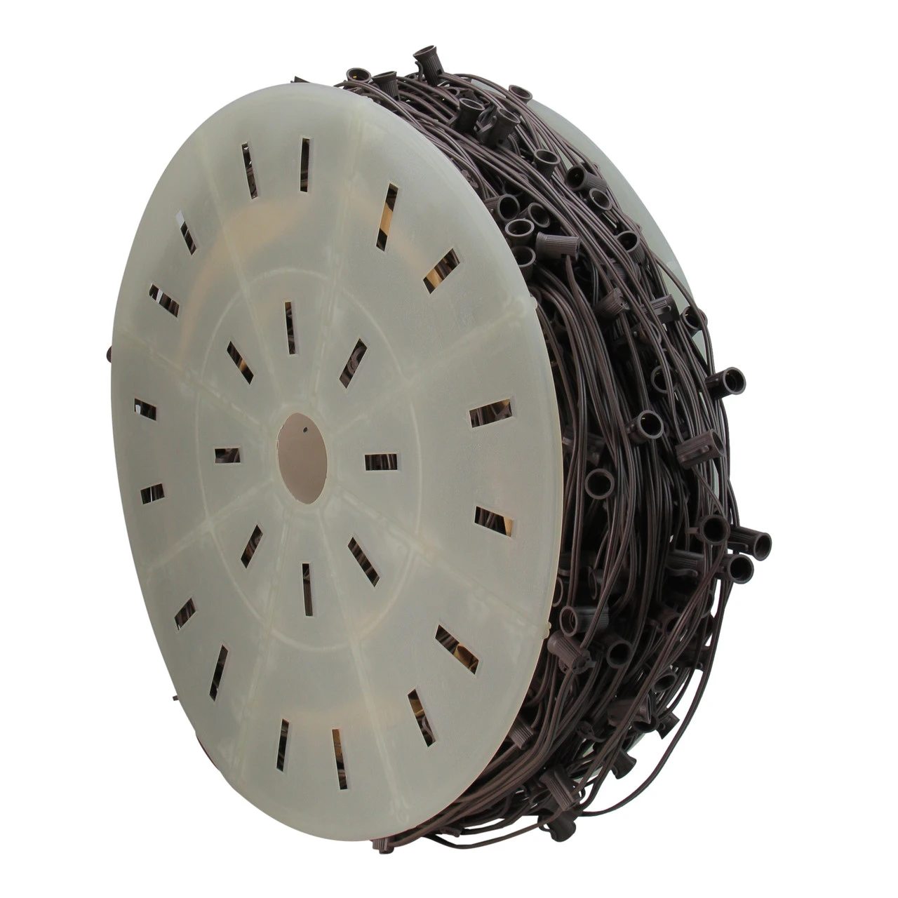 1000' Commercial C9 Socket Sets Spool - 12" Spacing Brown Wire 3 1000' Commercial C9 Socket Sets Spool - 12" Spacing Brown Wire