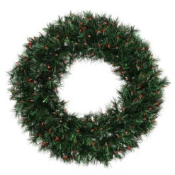 Pre-Lit Midnight Green Pine Artificial Christmas Wreath - 36-Inch, Red Lights 7 Pre-Lit Midnight Green Pine Artificial Christmas Wreath - 36-Inch, Red Lights -Beauty Wreaths Shop vickerman e893737 3 32001.1667520054