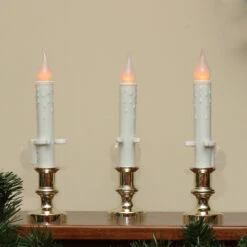 Set Of 3 White LED C5 Flickering Window Christmas Candle Lamps With Timer 8.5" -Beauty Wreaths Shop vsbghwskijaluqj78fnx825zmzlrfifp 76666.1667489352