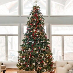 9' Pre-Lit Full Northern Pine Artificial Christmas Tree, Clear Lights