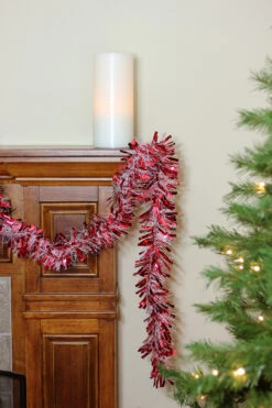 50' X 4" Red And White Wide Cut Snowblush Tinsel Christmas Garland - Unlit -Beauty Wreaths Shop xmfeccas2vlrfb9vrs3u8nzsug4m8hdx 45189.1667488368