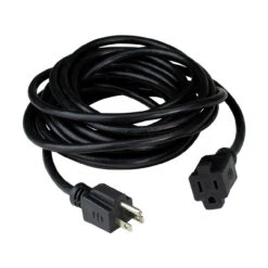 20' Black 3-Prong Outdoor Extension Power Cord