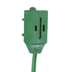 15' Green Indoor Power Extension Cord With 3-Outlets And Foot Switch -Beauty Wreaths Shop ys90571 3 66311.1667518785