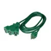 10' Green 3-Prong Outdoor Extension Power Cord With Fan Style Connector -Beauty Wreaths Shop ys90572 55668.1667535648