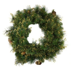 Mixed Pine Glittered Pine Cone Artificial Christmas Wreath - 24-Inch, Unlit